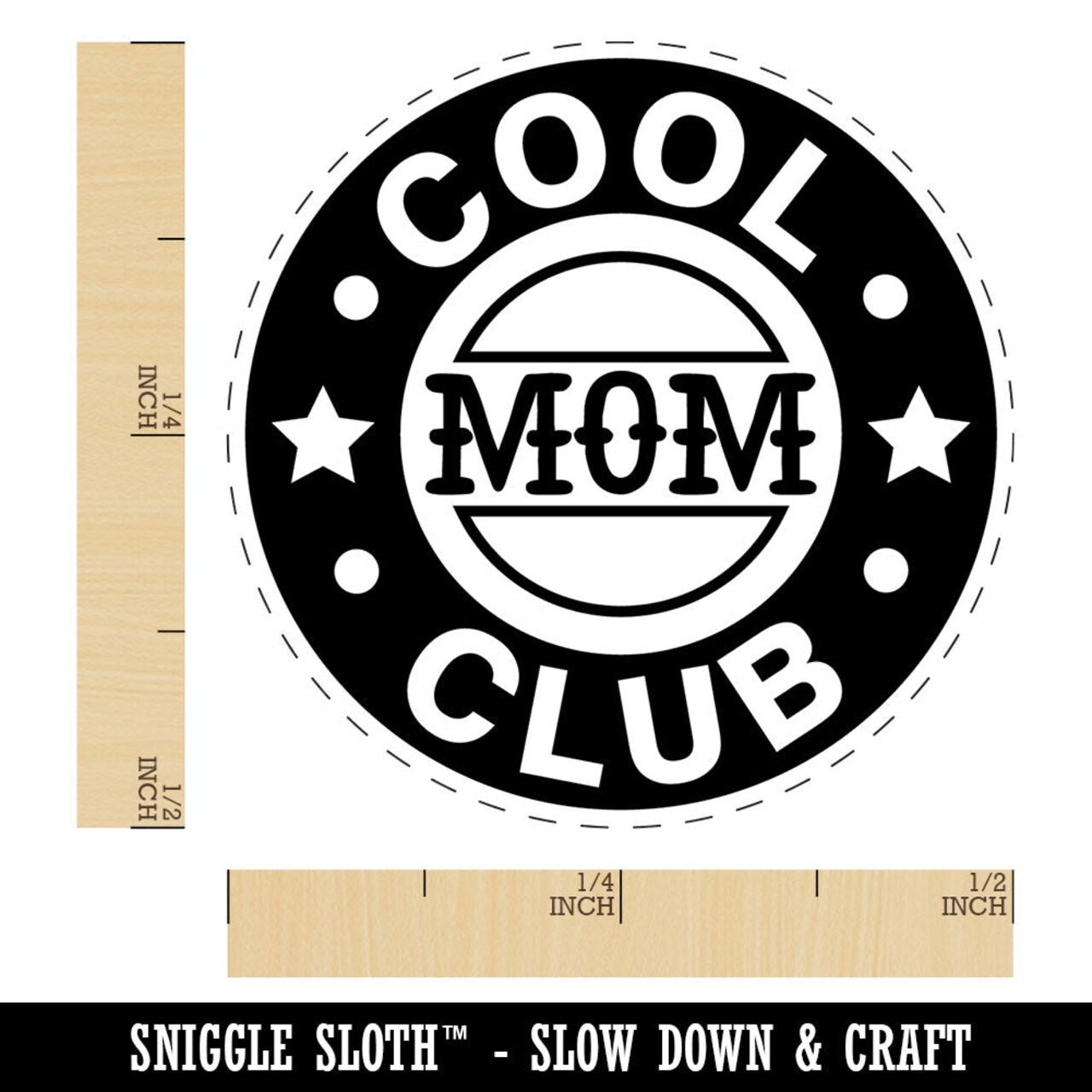 Cool Mom Club Award Star Family Self-Inking Rubber Stamp Crafting Planners